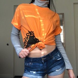 Bright Orange Tennis Graphic T-Shirt
